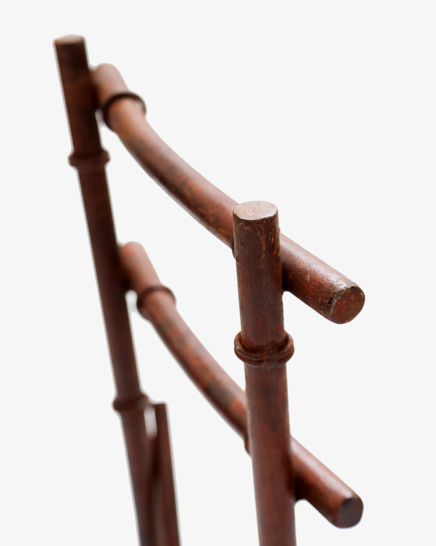 Six 1970s iron bamboo chairs