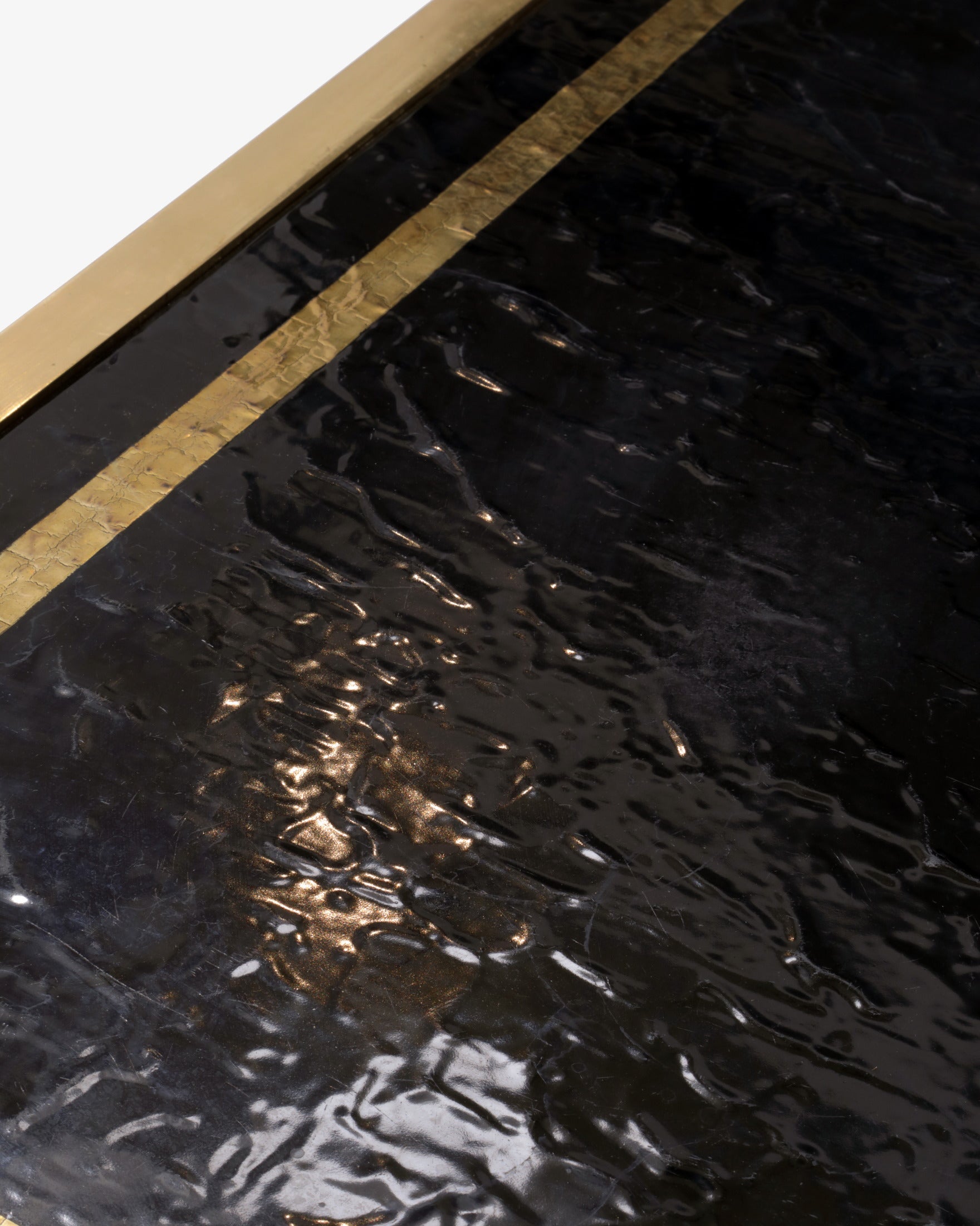 1970s crackle lacquered living room table
