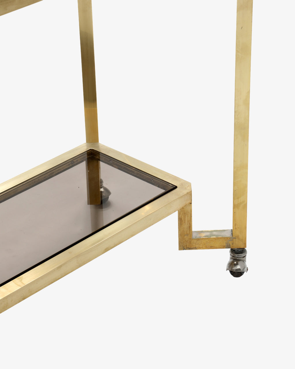 1970s brass and smoked glass trolley