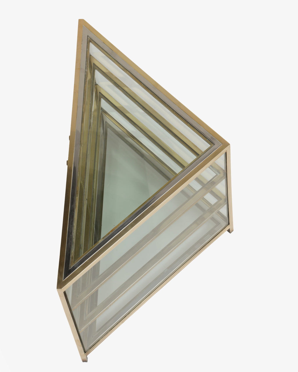 Vetrina angolare ottone anni 70