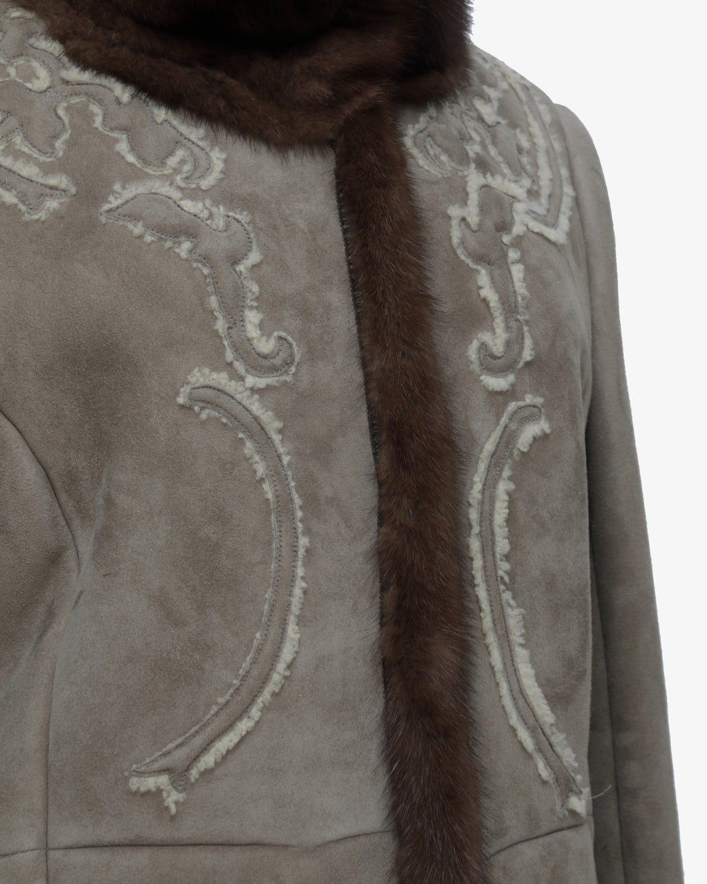 Prada sheepskin coat with mink inserts from the 2000s