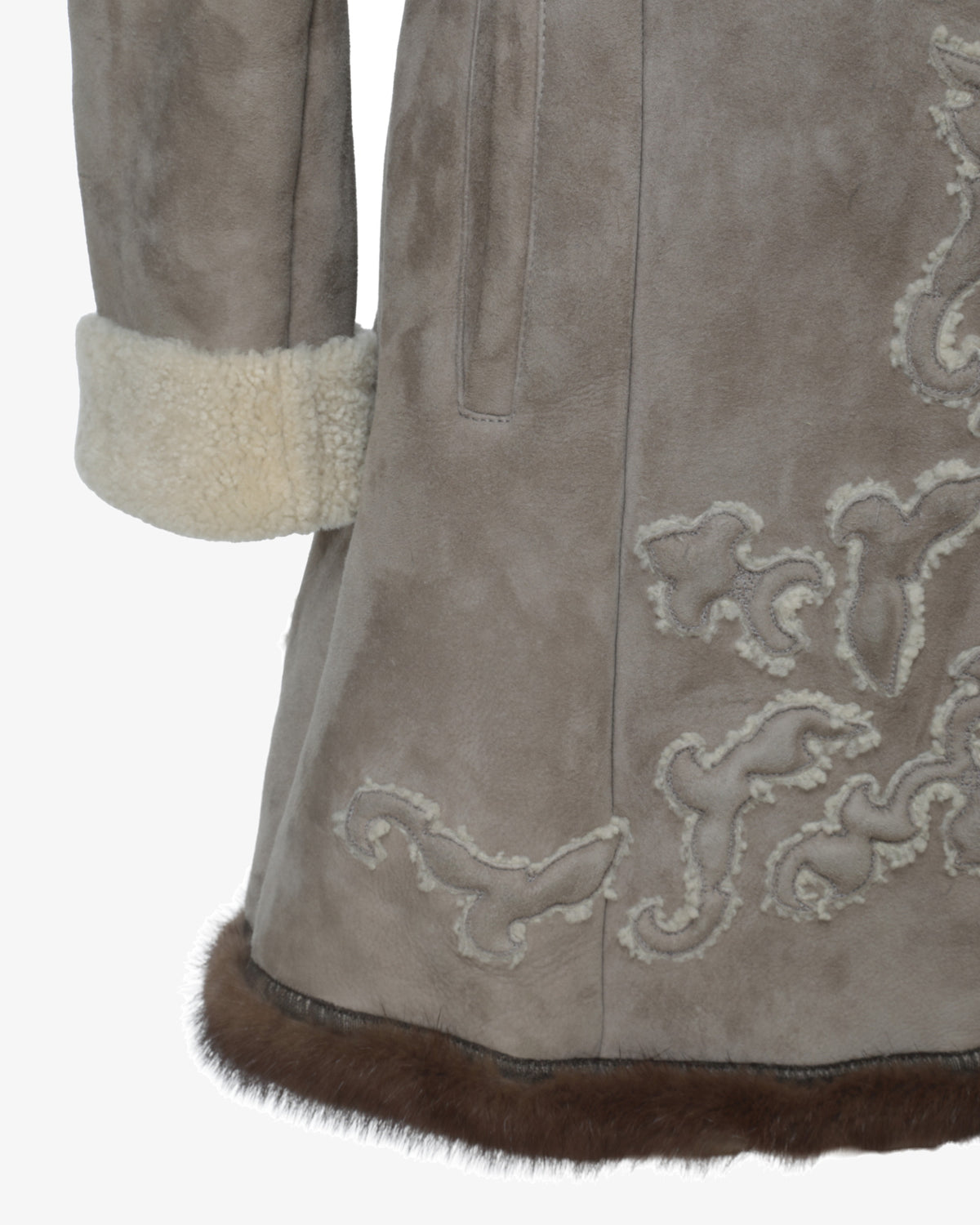 Prada sheepskin coat with mink inserts from the 2000s