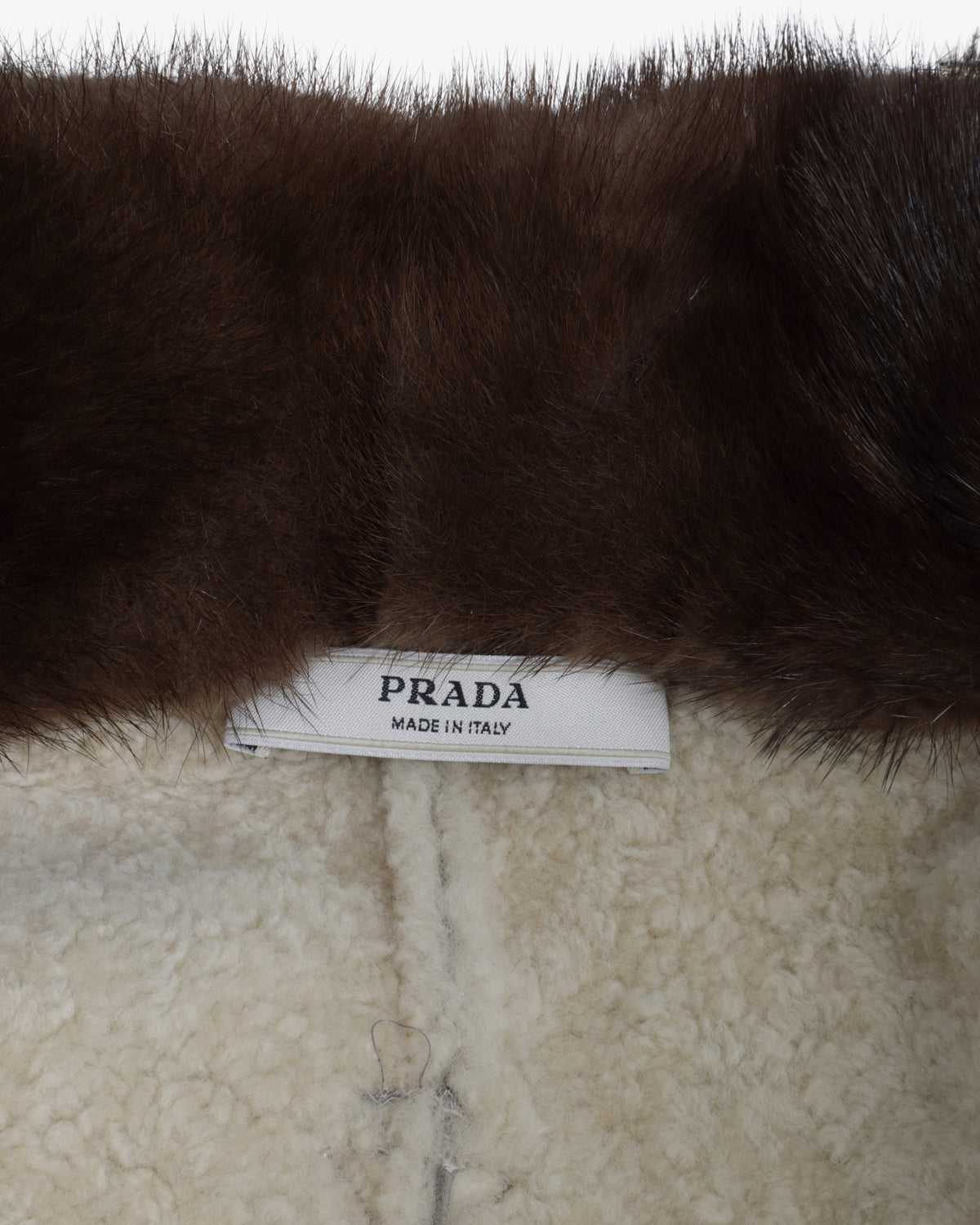 Prada sheepskin coat with mink inserts from the 2000s