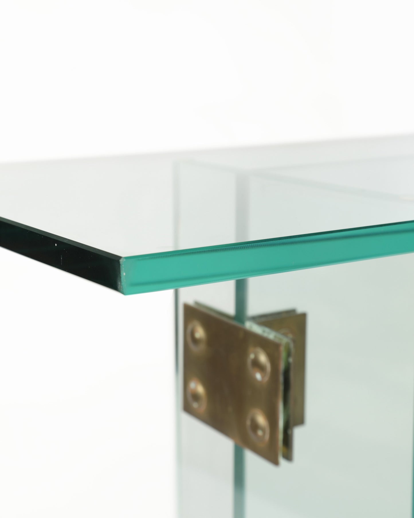 Glass and brass console table from the 70s