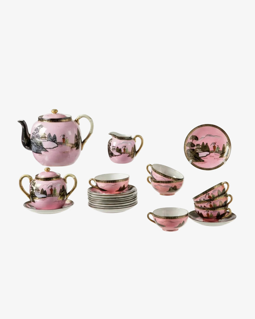 Pink oriental tea service