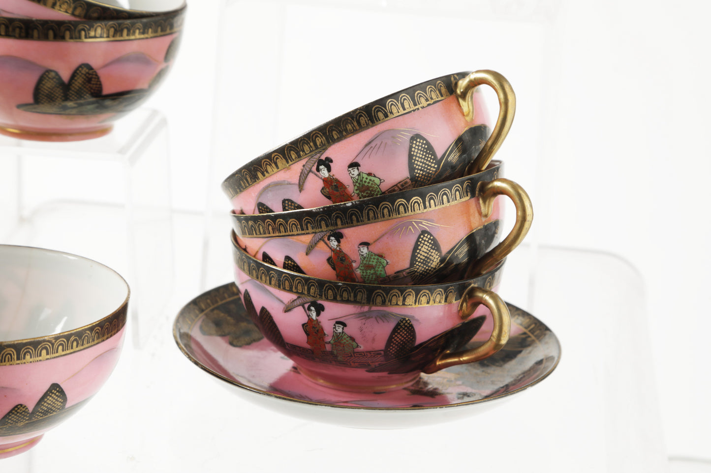 Pink oriental tea service