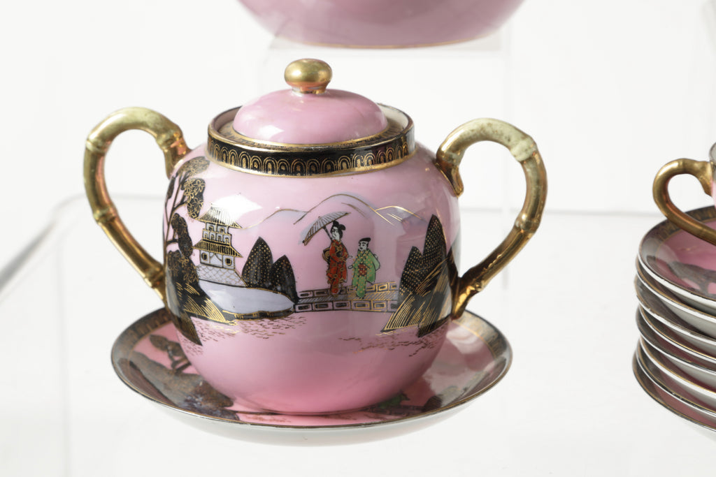 Pink oriental tea service