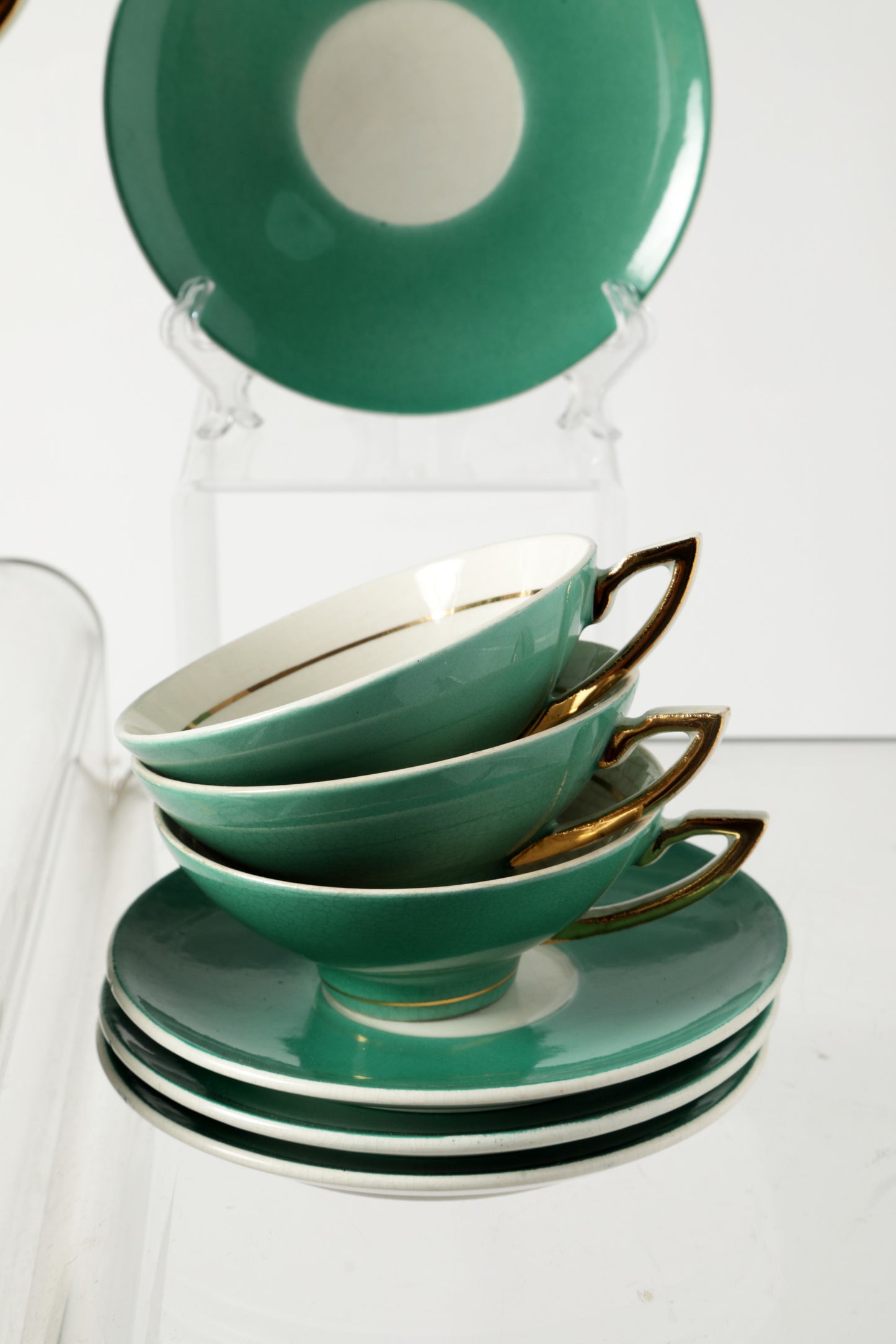 Persian green Art Deco tea service