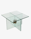 1970s square glass living room table