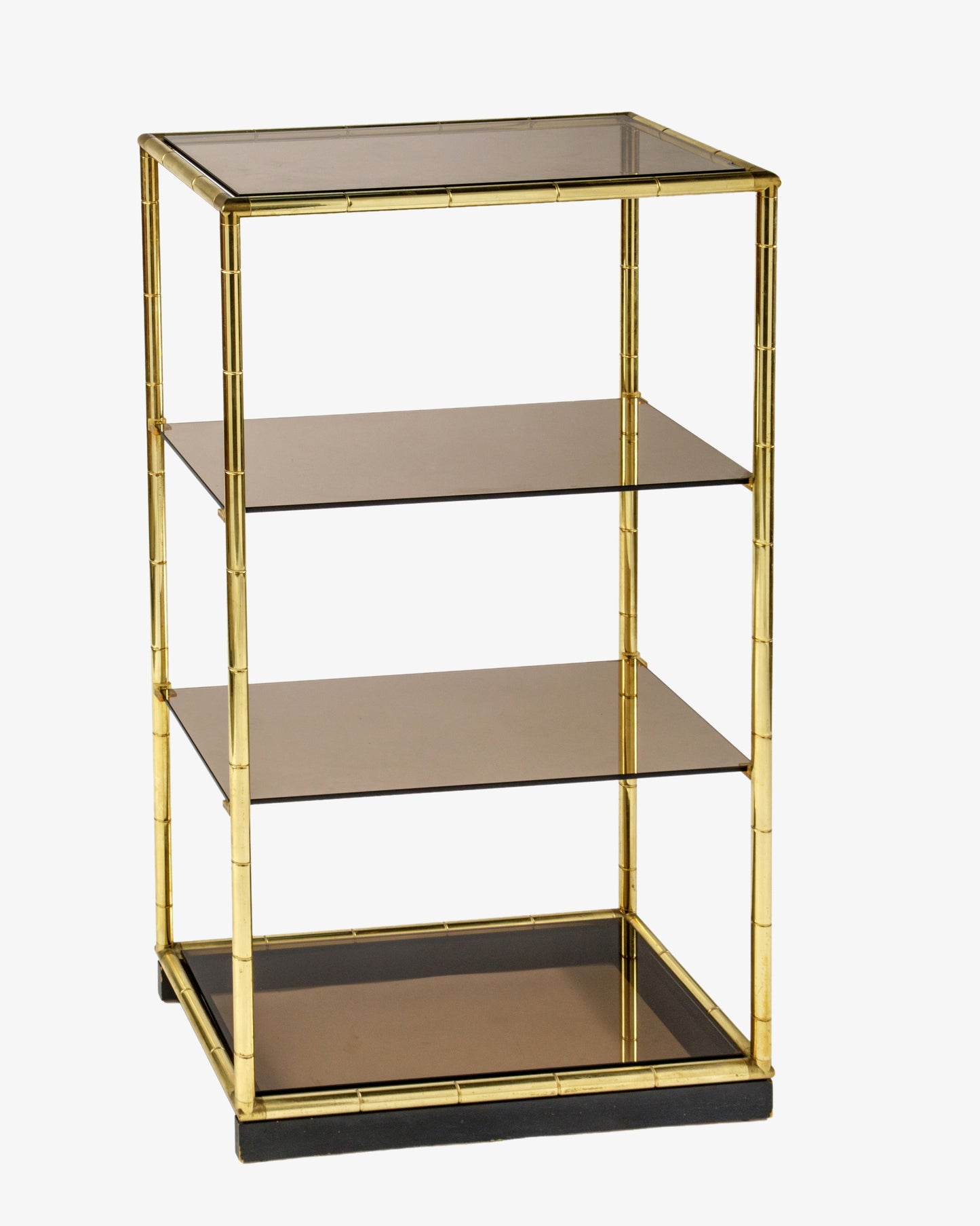 Libreria ottone bamboo quattro ripiani anni 70