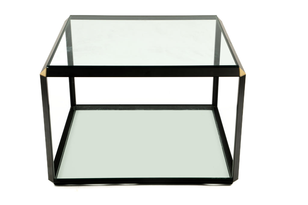 80's black lacquered living room table
