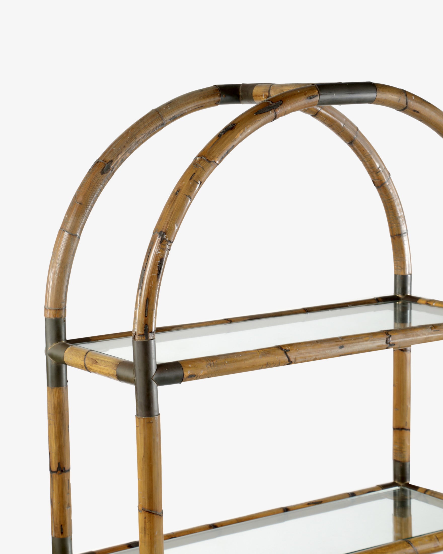 Libreria ad arco bamboo anni 70