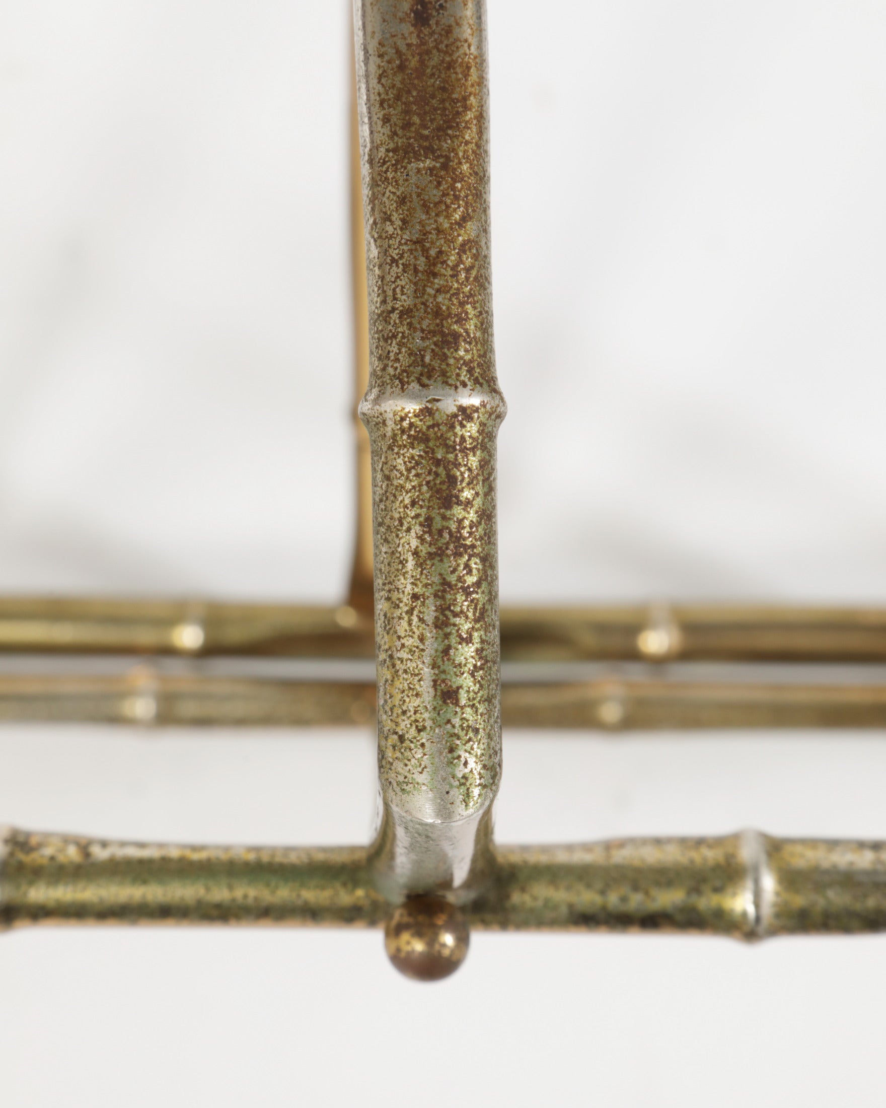 1970s brass bamboo magazine rack