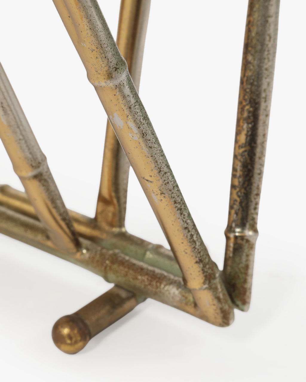 1970s brass bamboo magazine rack