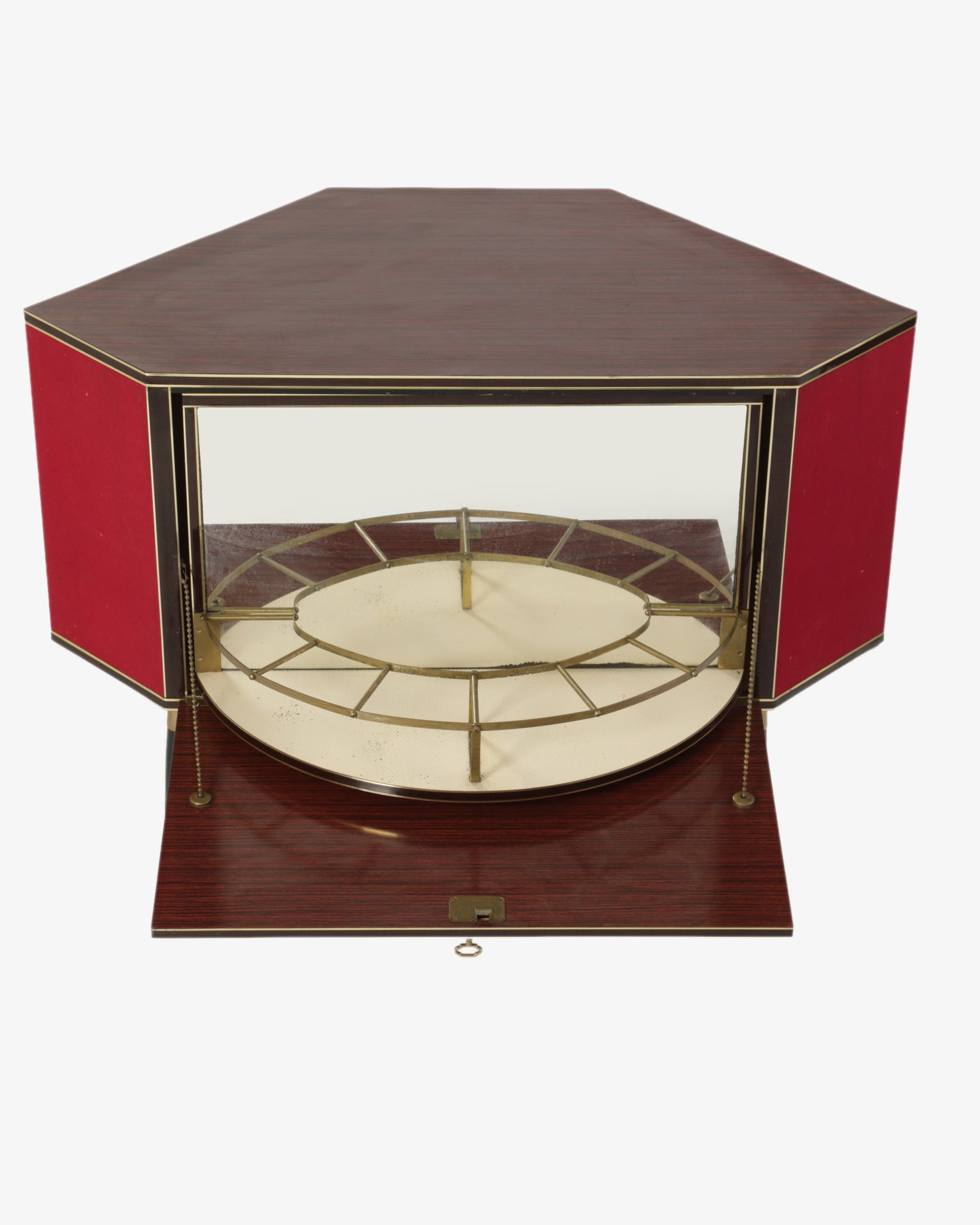 1960s red diamond bar cabinet