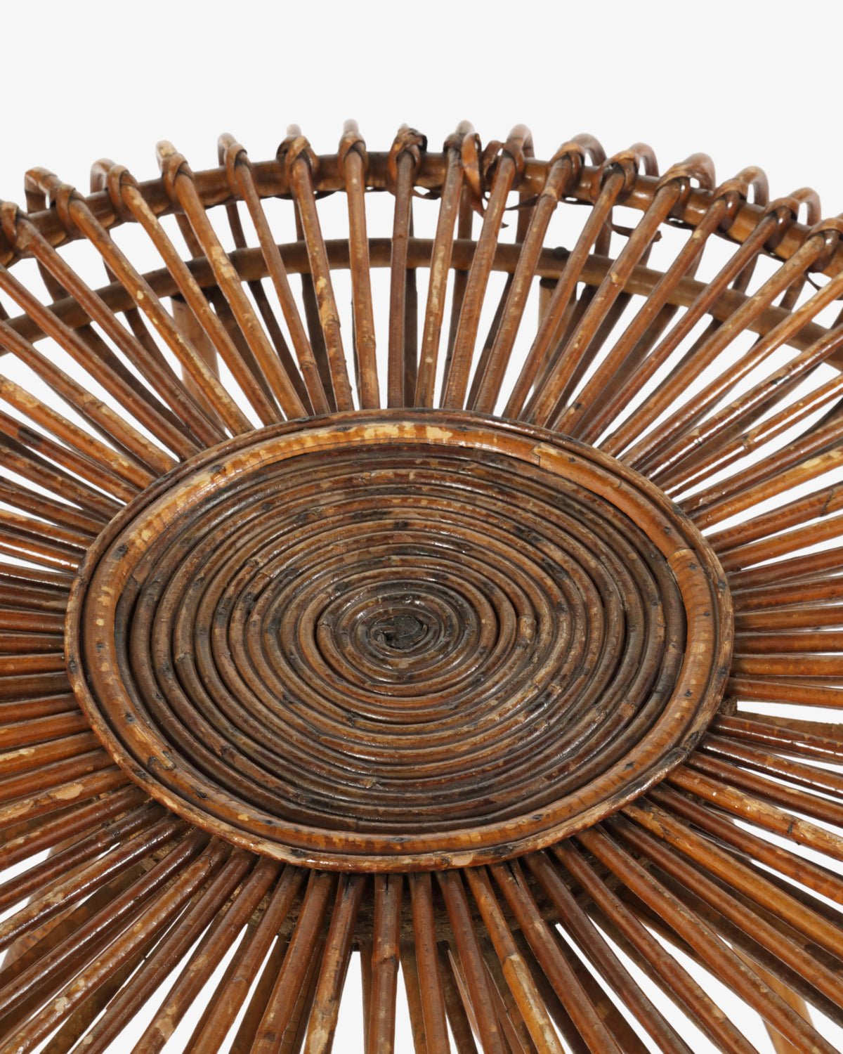 Small round bamboo table from the 1960s