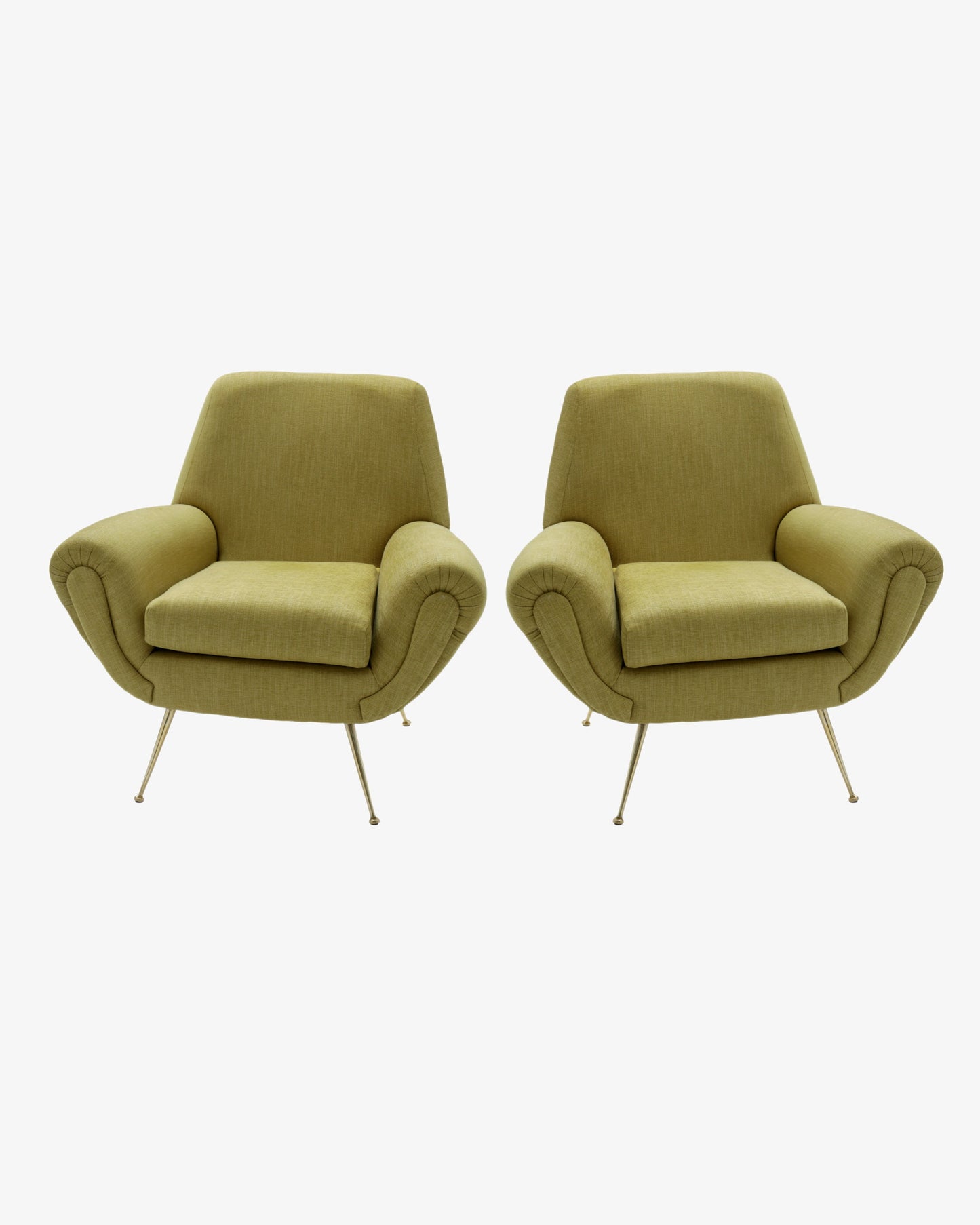 Coppia poltrone anni 50 senape reinterpretato t r  i p l e f