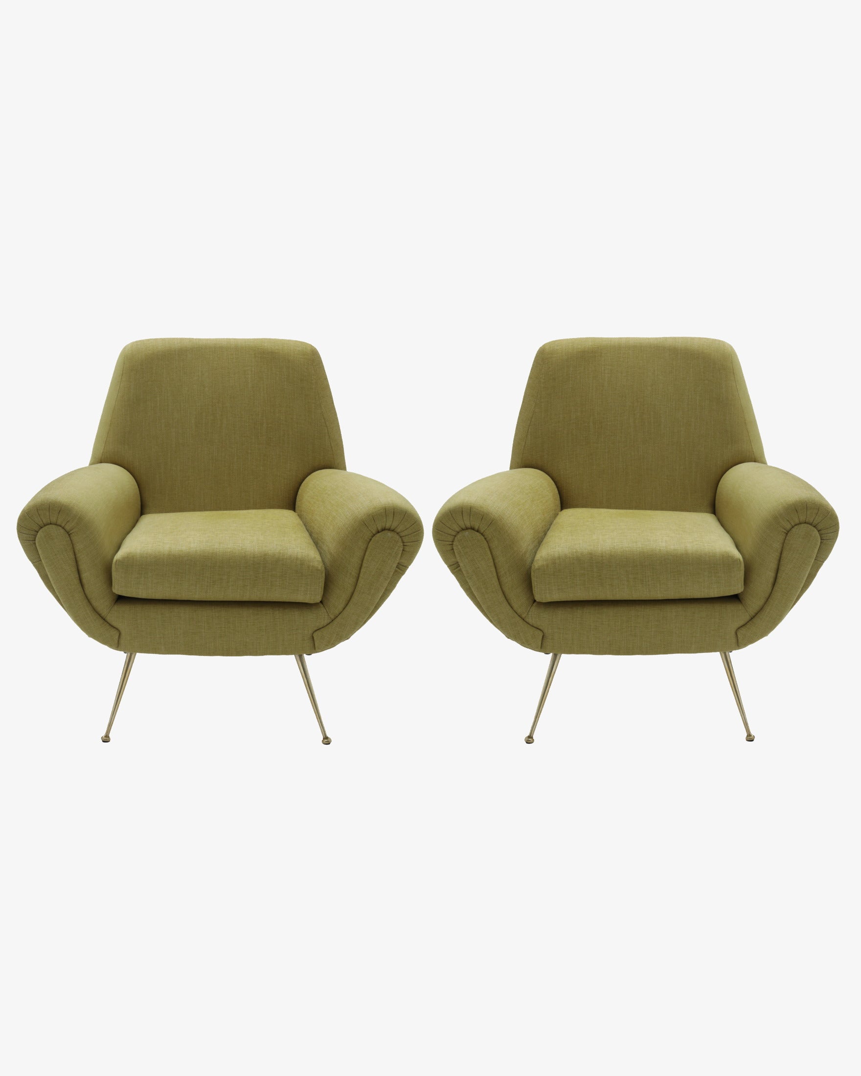 Pair of 1950s mustard armchairs
