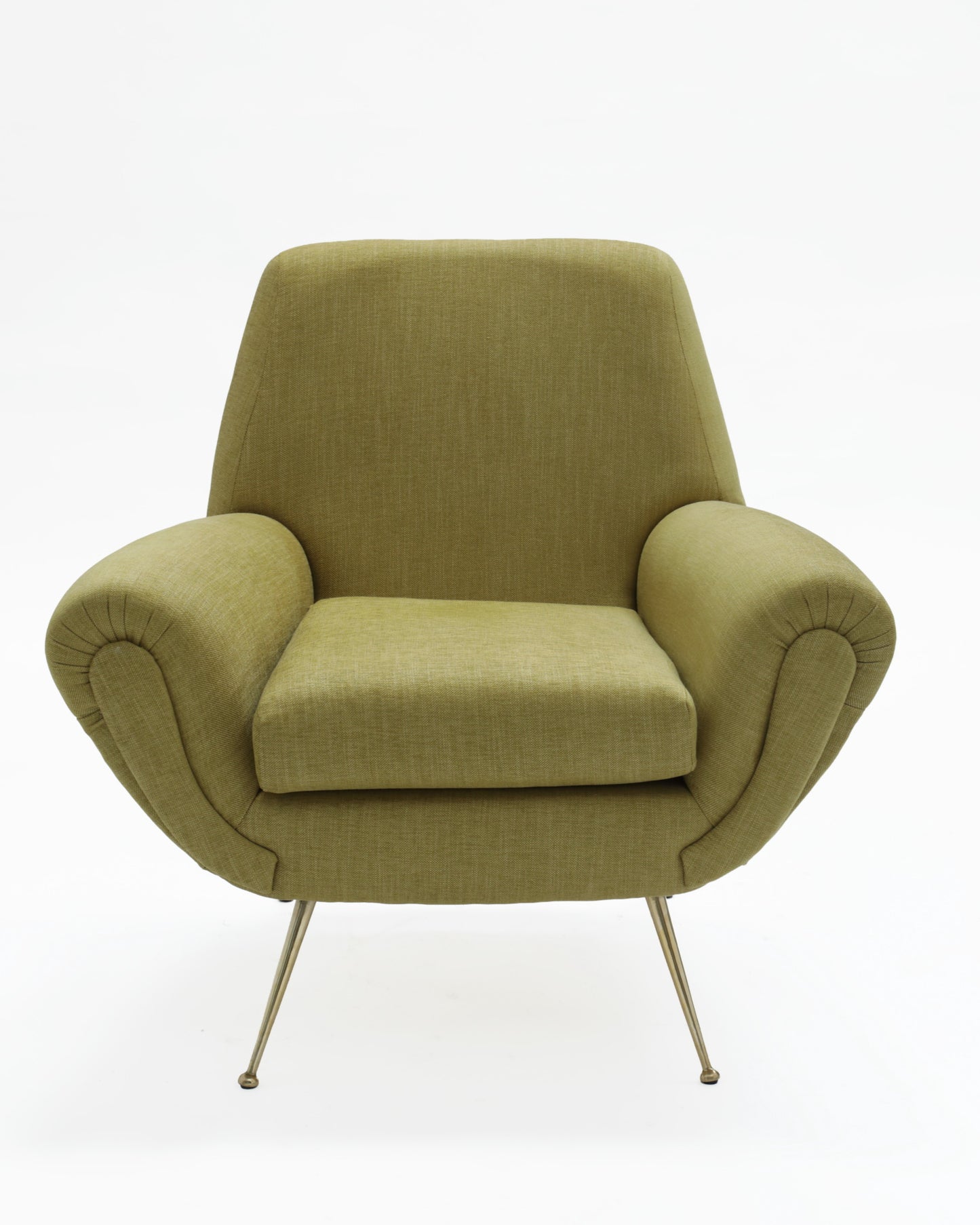 Coppia poltrone anni 50 senape reinterpretato t r  i p l e f