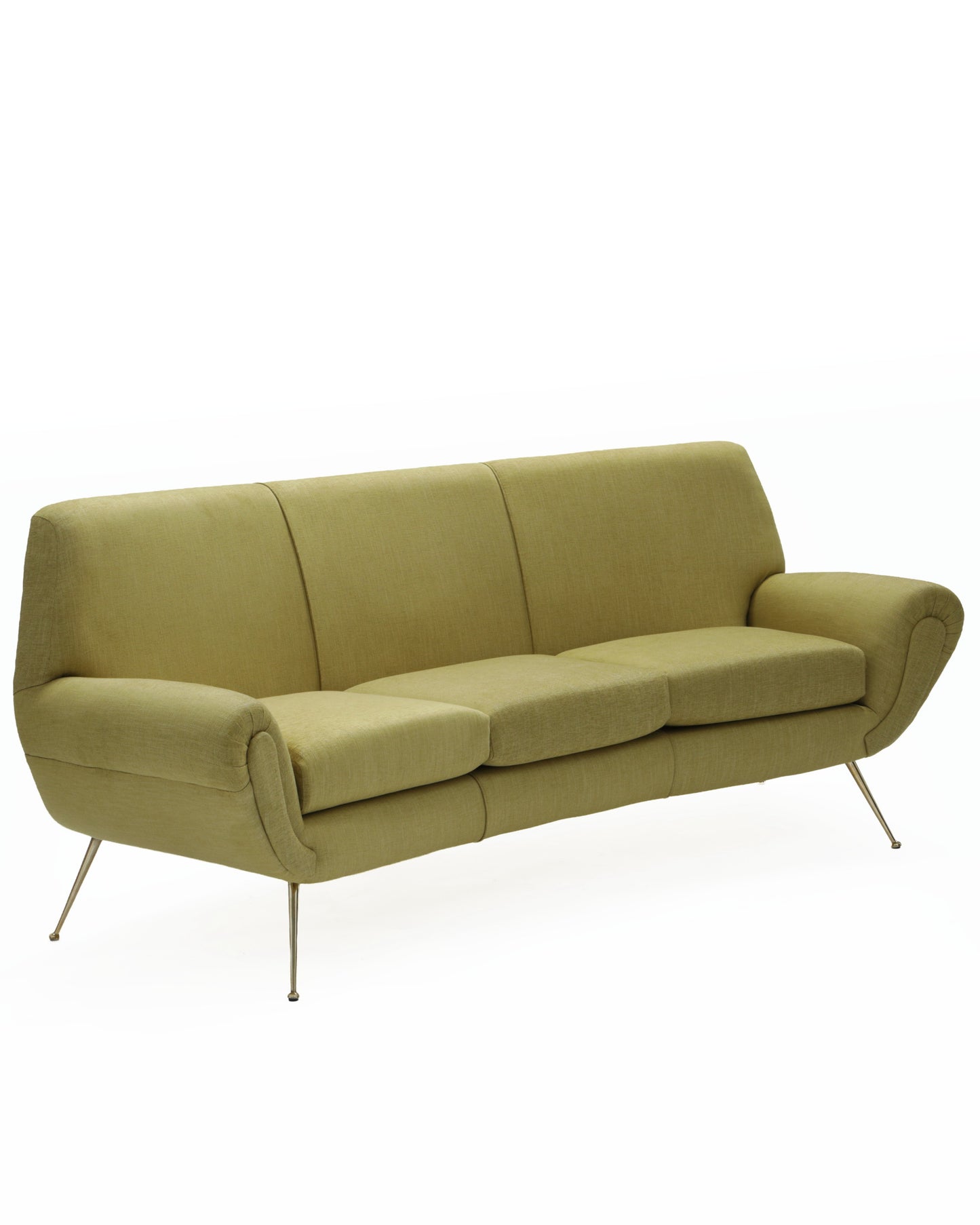 Divano anni 50 senape reinterpretato t r  i p l e f