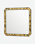 Horn and black lacquer mirror from the 1980s