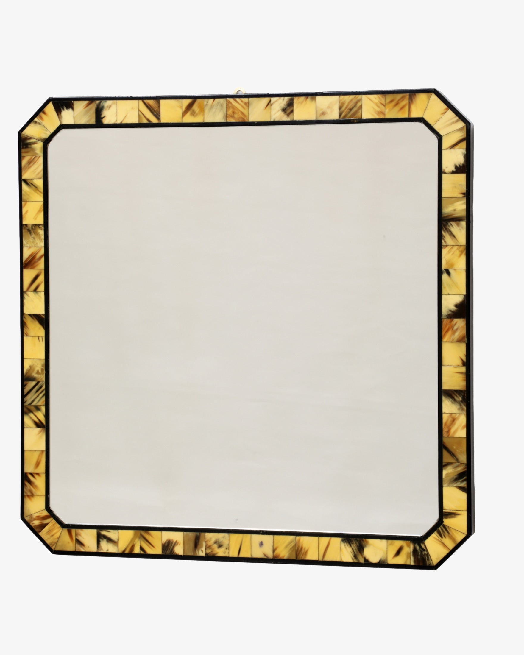 Horn and black lacquer mirror from the 1980s