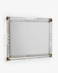 Specchiera molata plexiglass e ottone lavorazione torchon anni 70