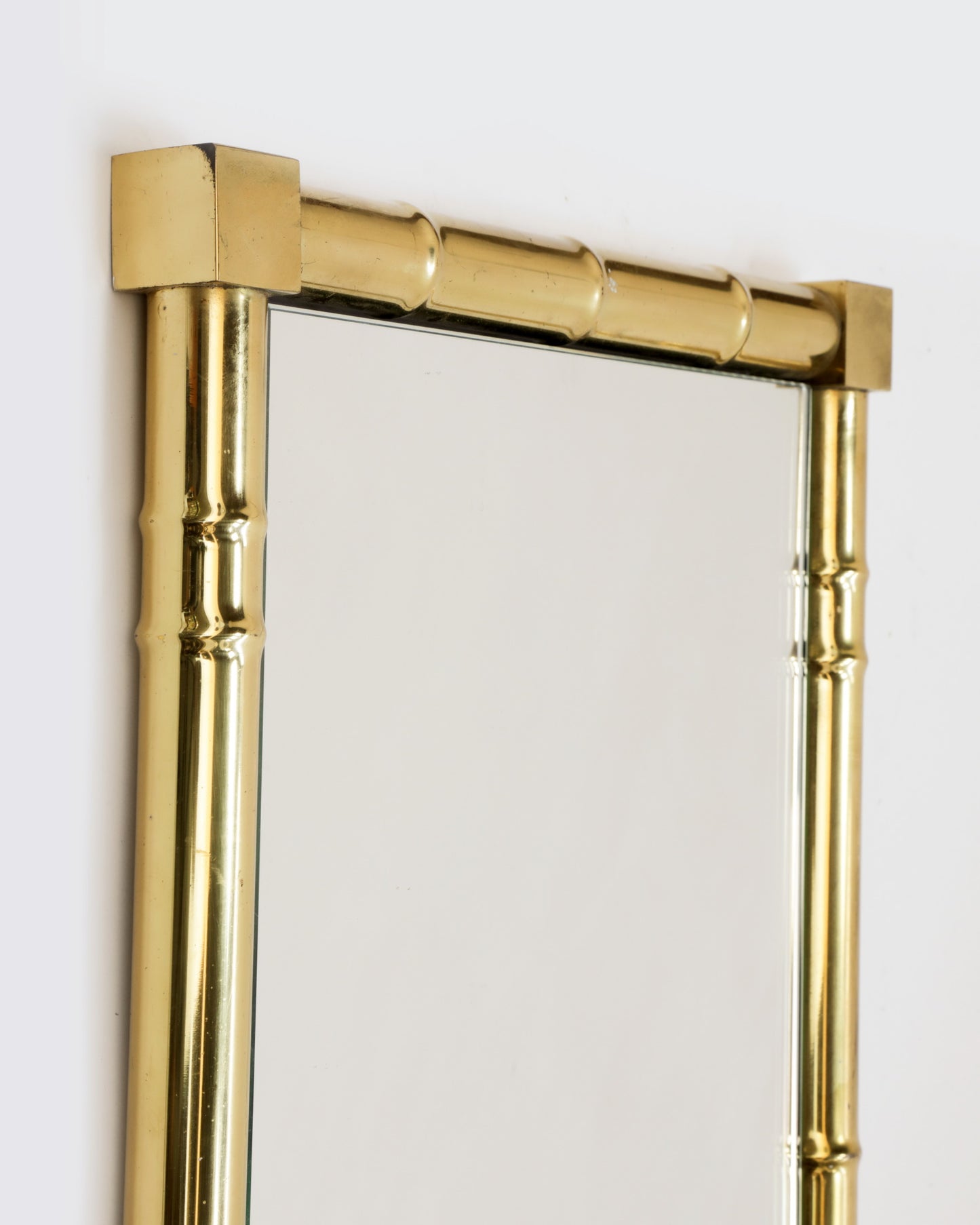 Specchiera anni 70 ottone bamboo