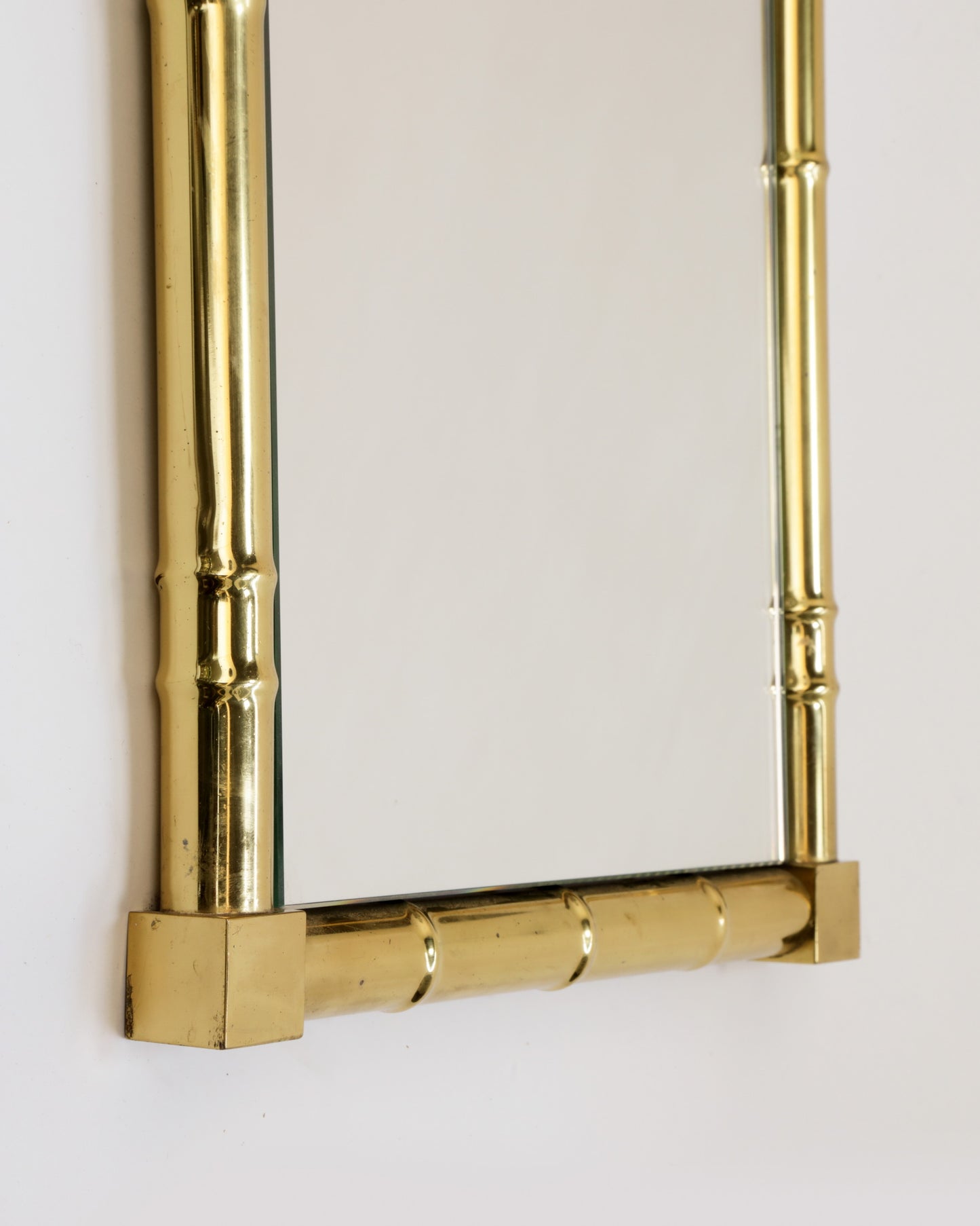 Specchiera anni 70 ottone bamboo