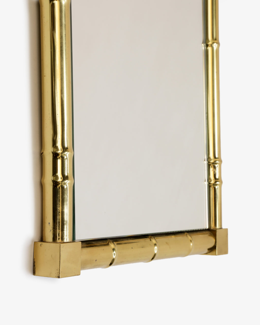 Specchiera anni 70 ottone bamboo