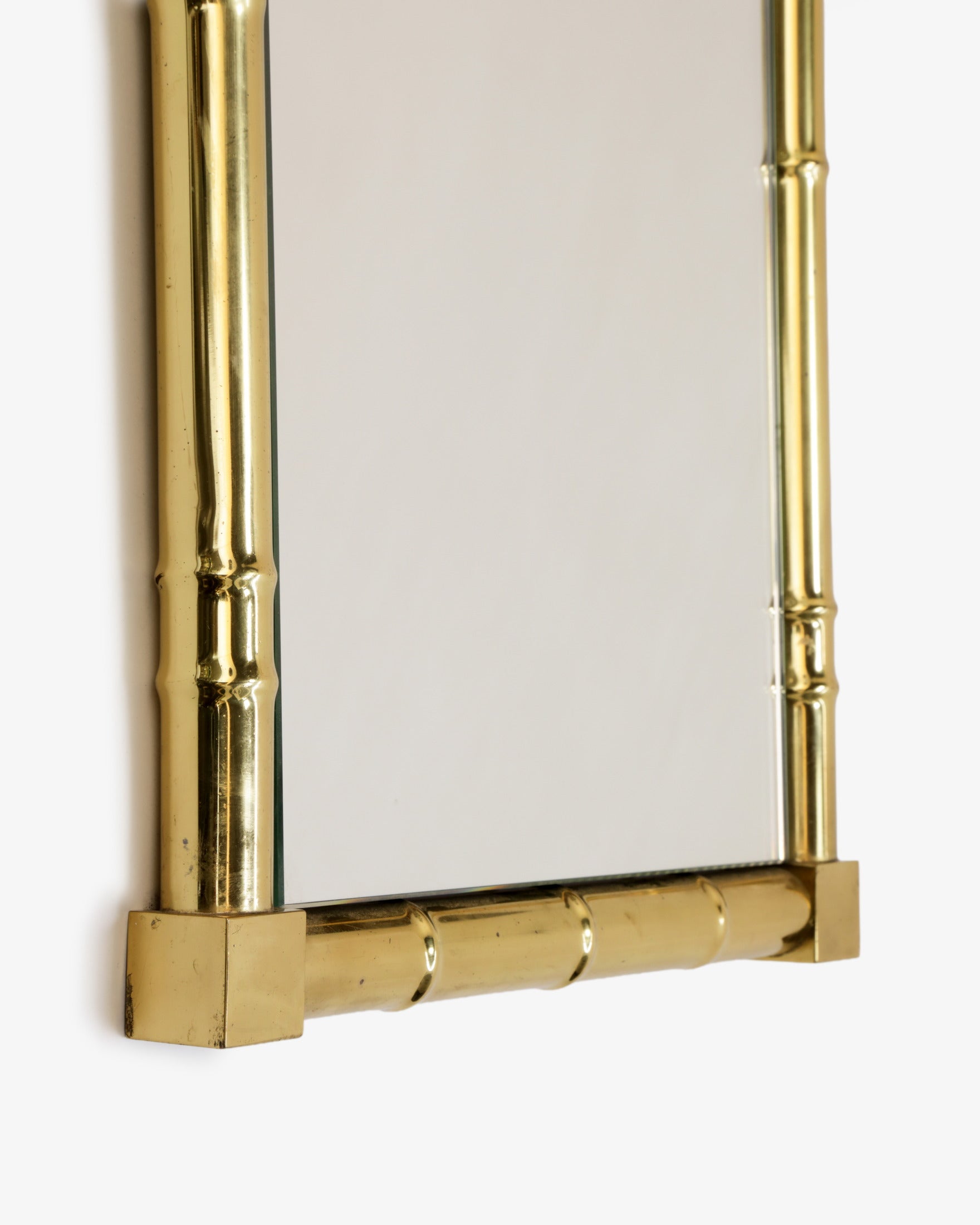 1970s brass bamboo mirror