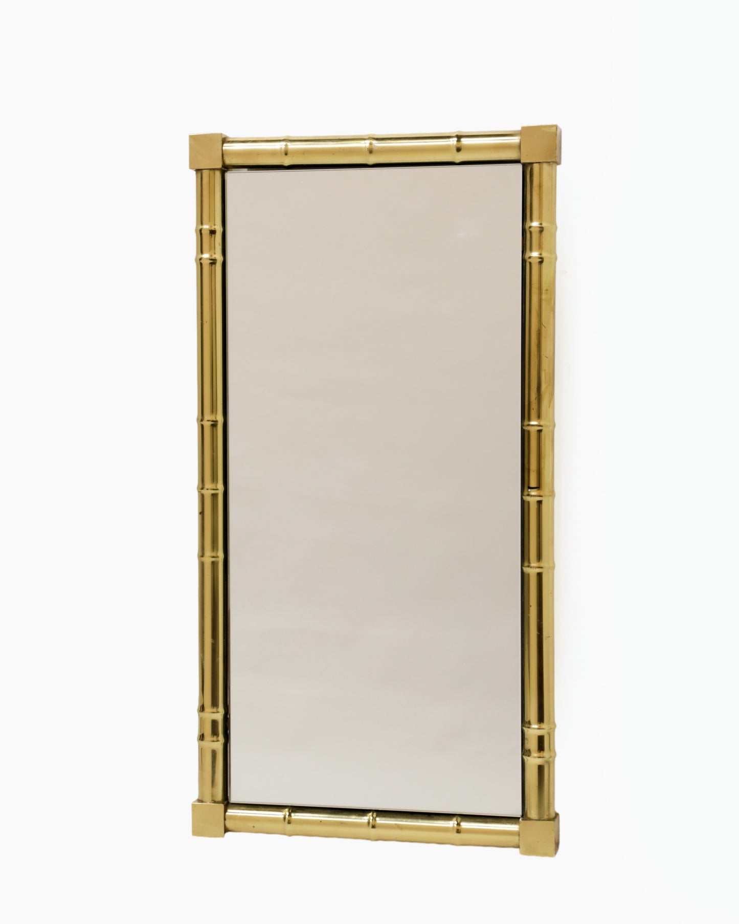 Specchiera anni 70 ottone bamboo