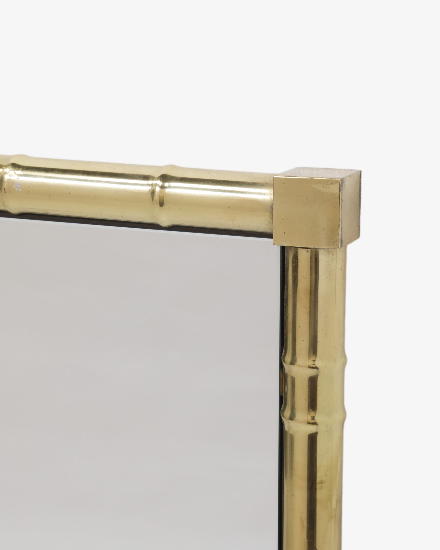 Specchiera anni 70 ottone bamboo