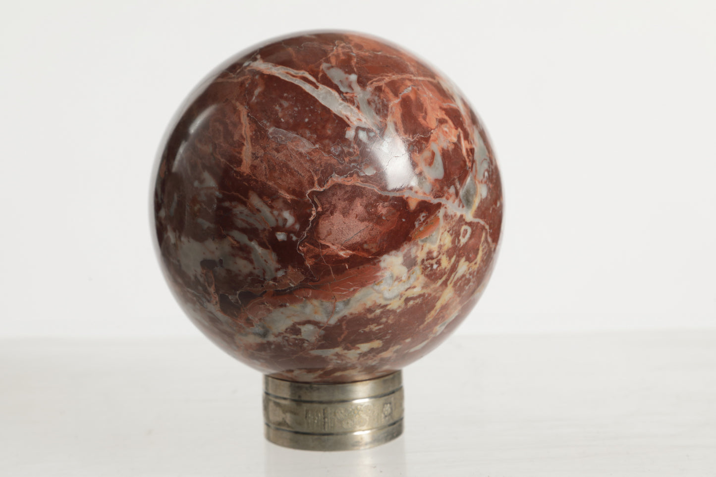 Red marble sphere 70s