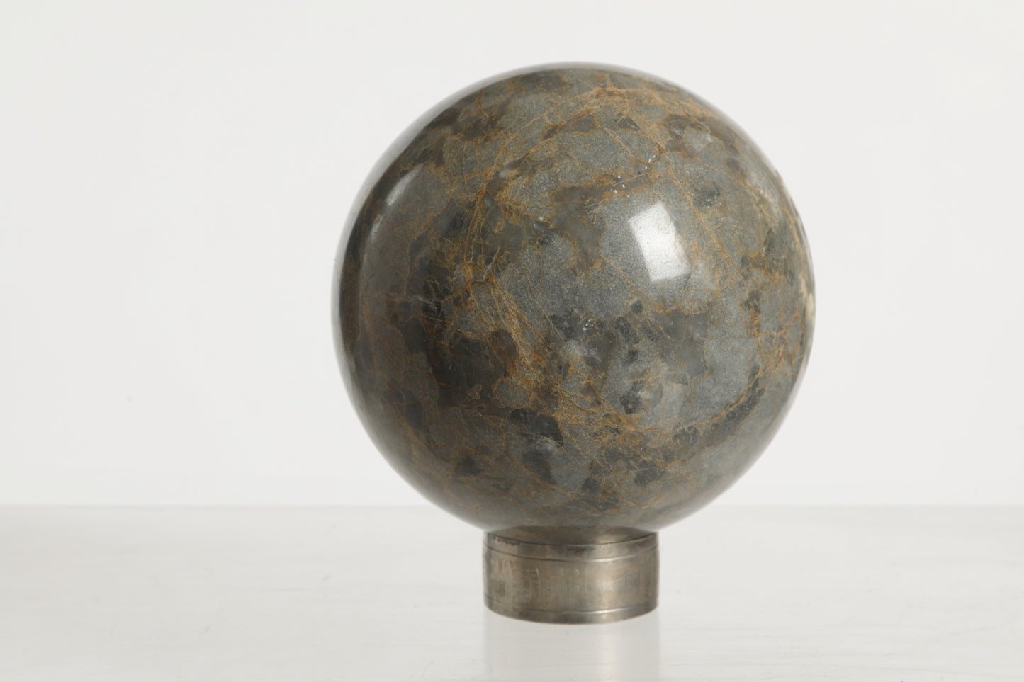 Gray marble sphere