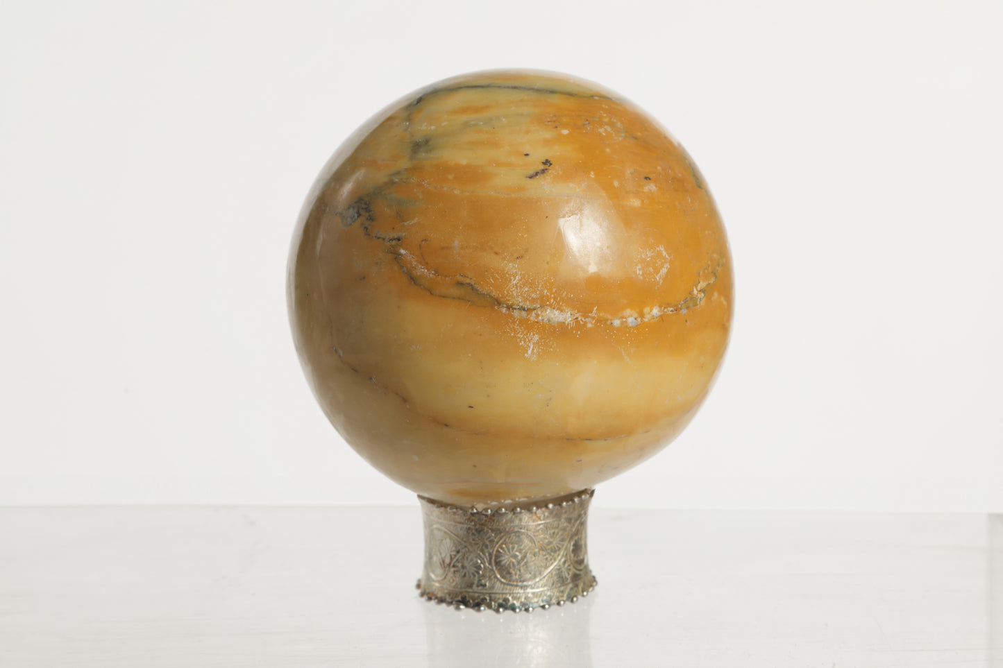 Gray marble sphere