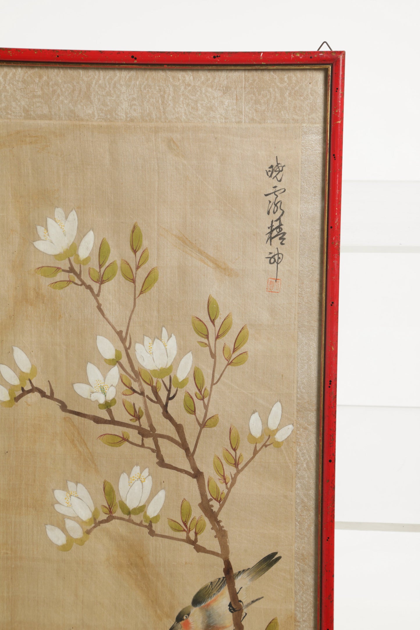 Pair of Chinese silk paintings painted early 1900s