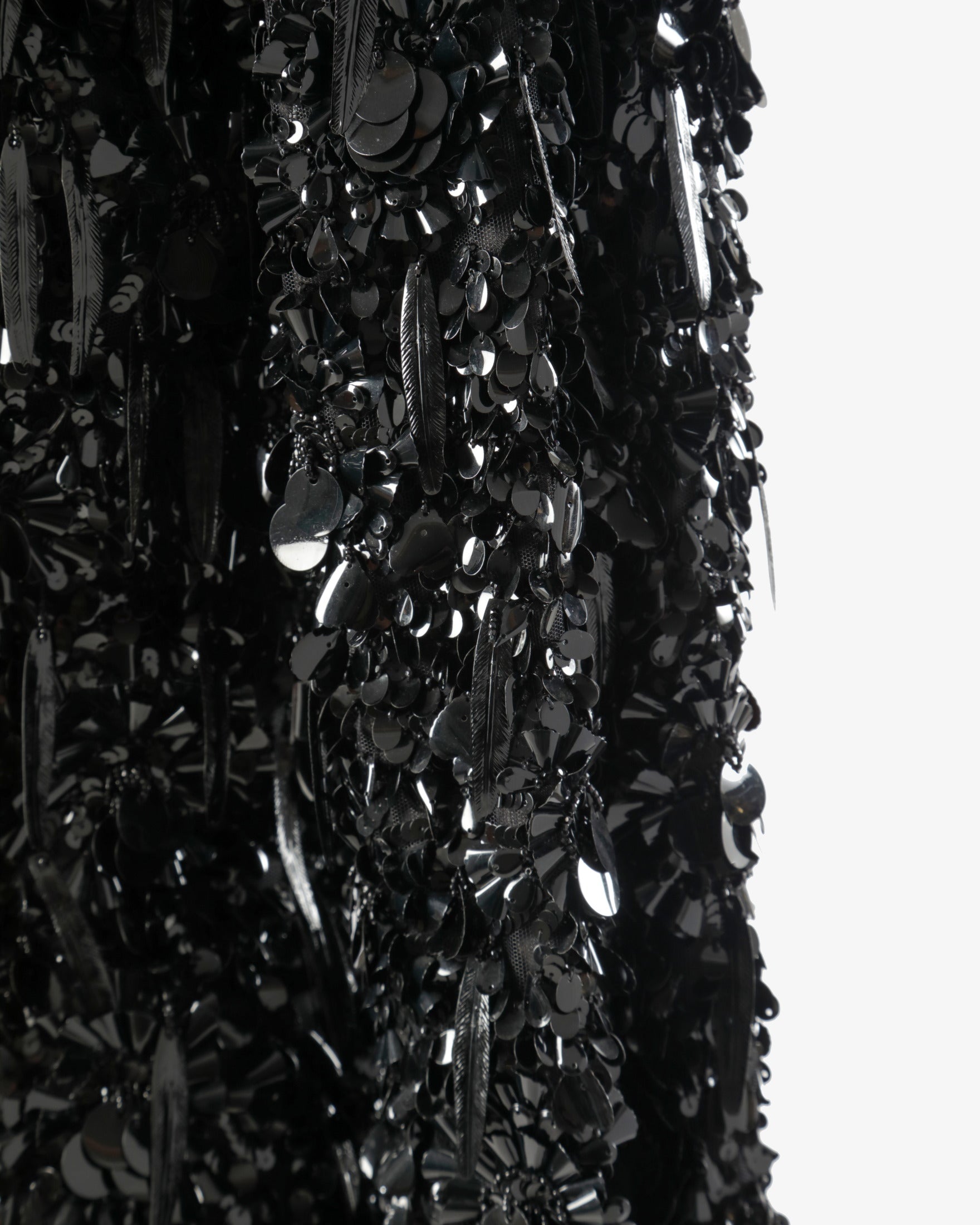 Lancetti black blazer with sequins and feathers