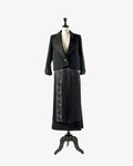 Gonna Saint Laurent pannello tablier ricamato anni 80
