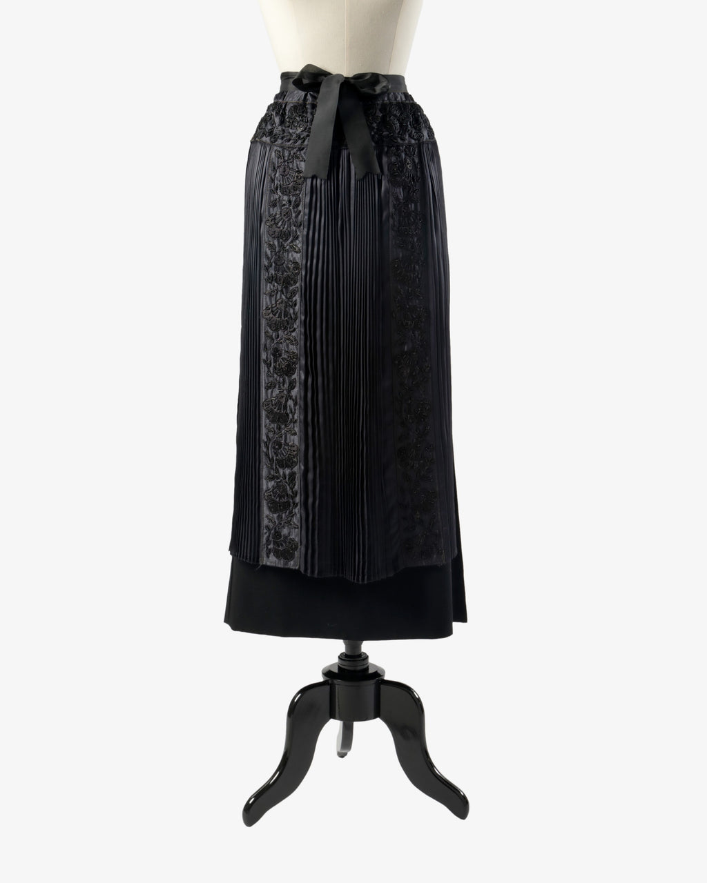 Gonna Saint Laurent pannello tablier ricamato anni 80