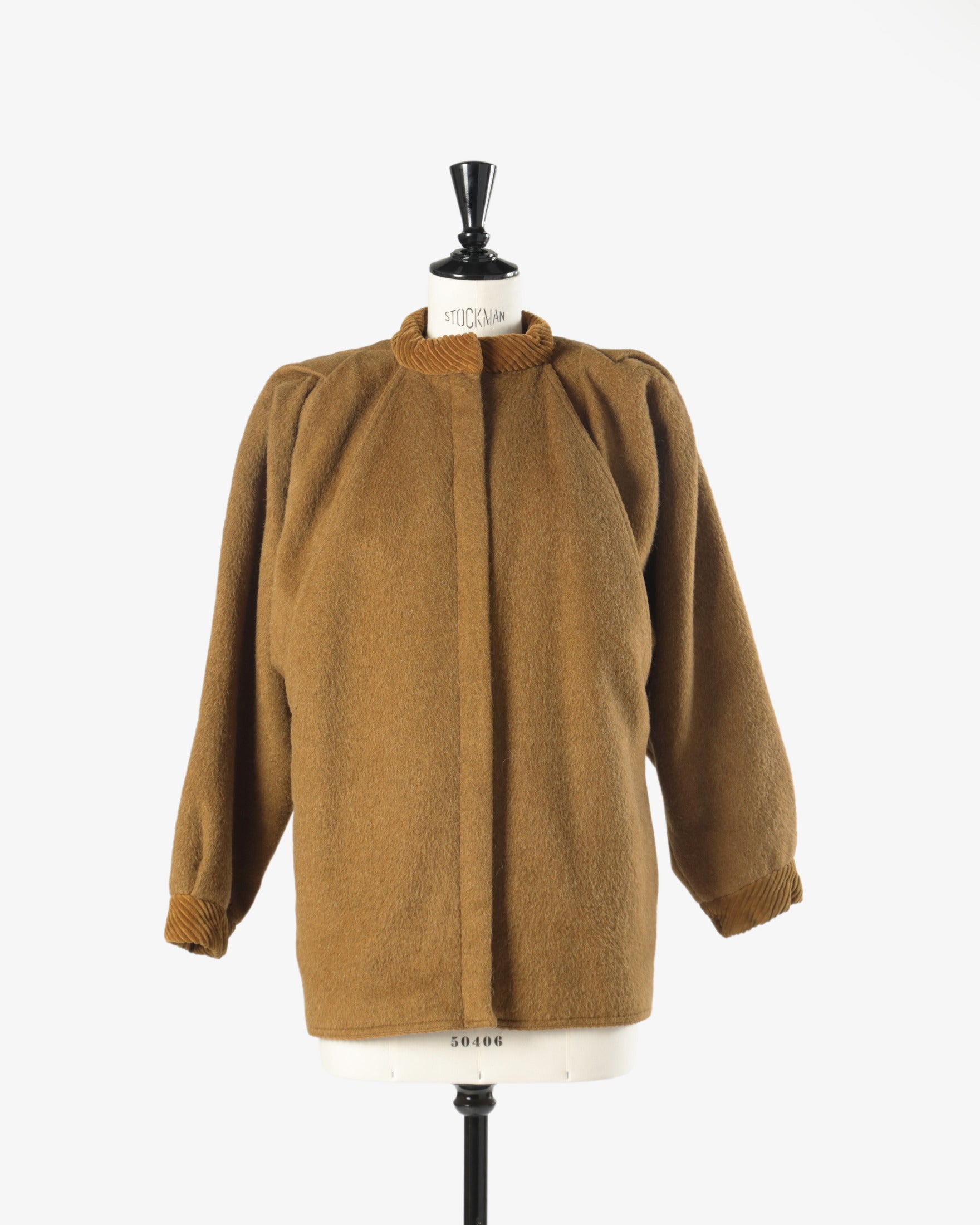 1980s Gianni Versace biscuit-colored alpaca jacket with welt pockets