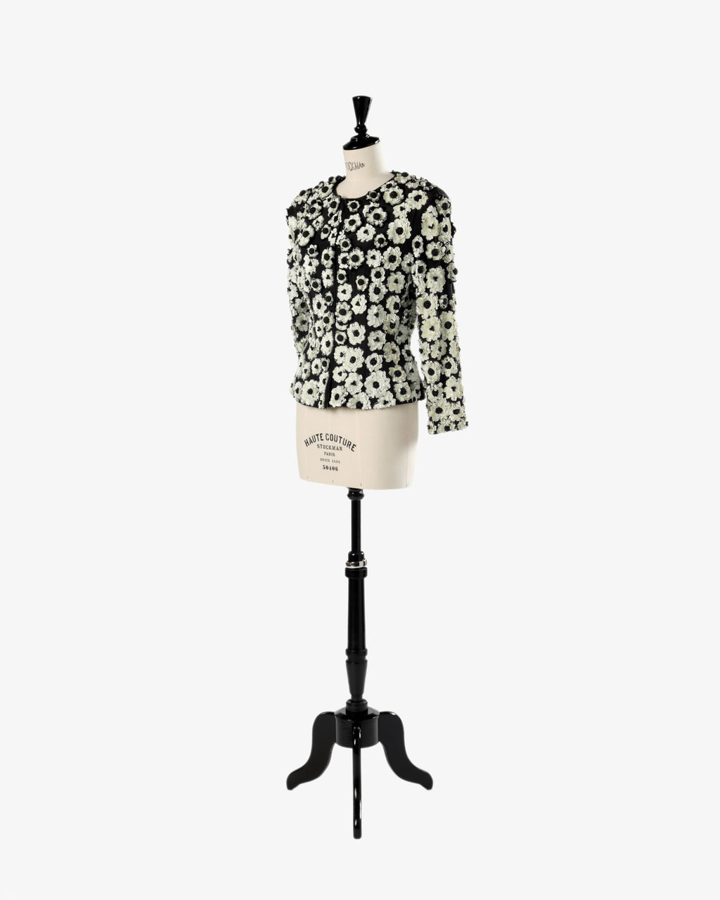 Furstenberg black and white sequined flower jacket