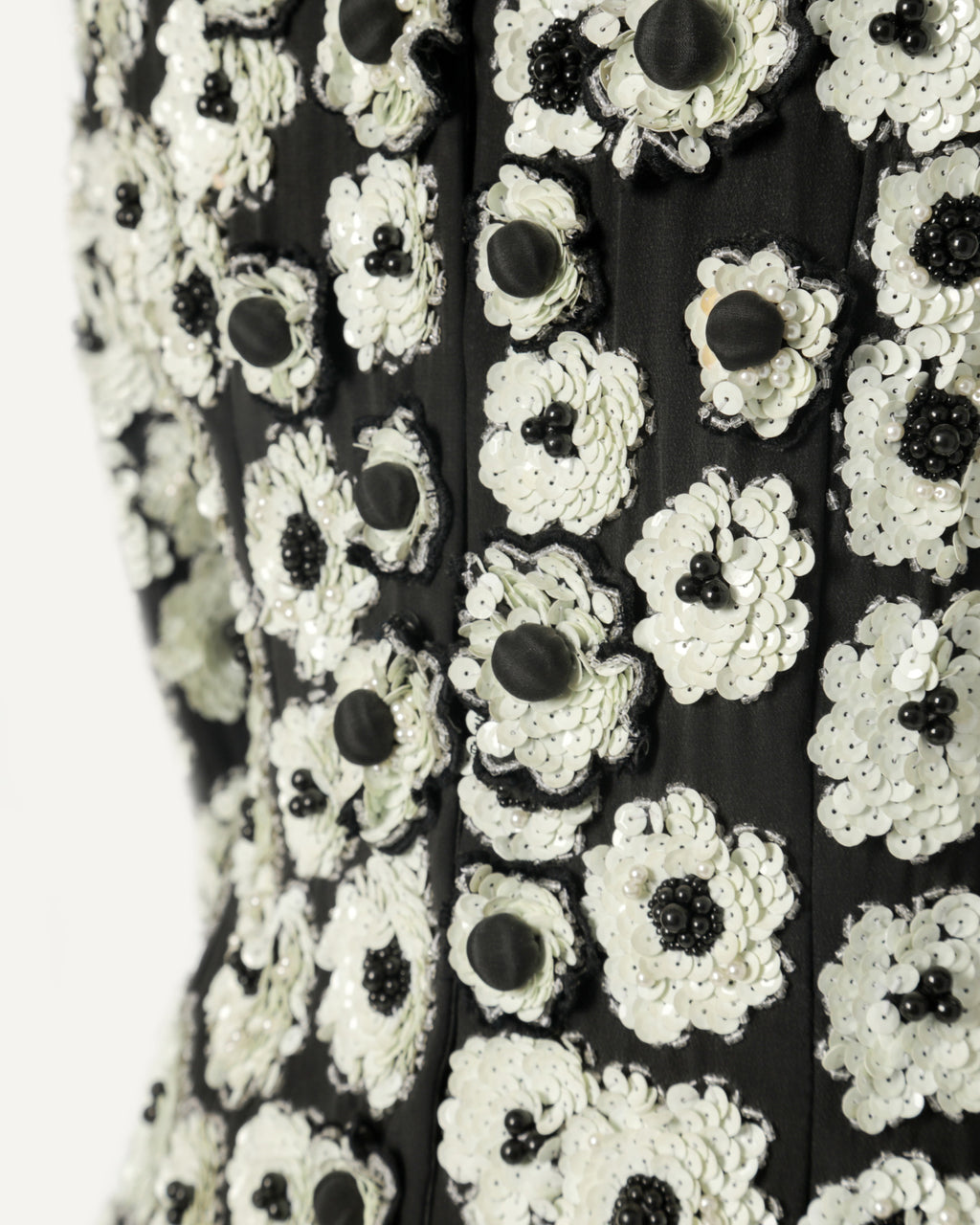 Furstenberg black and white sequined flower jacket