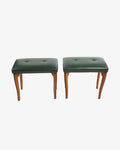 Pair of 50s green skai benches