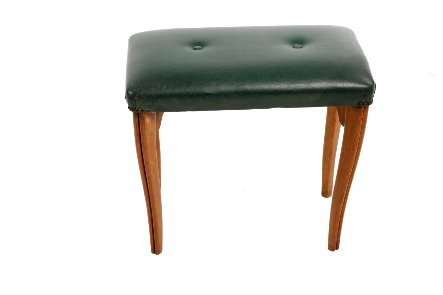 Pair of 50s green skai benches