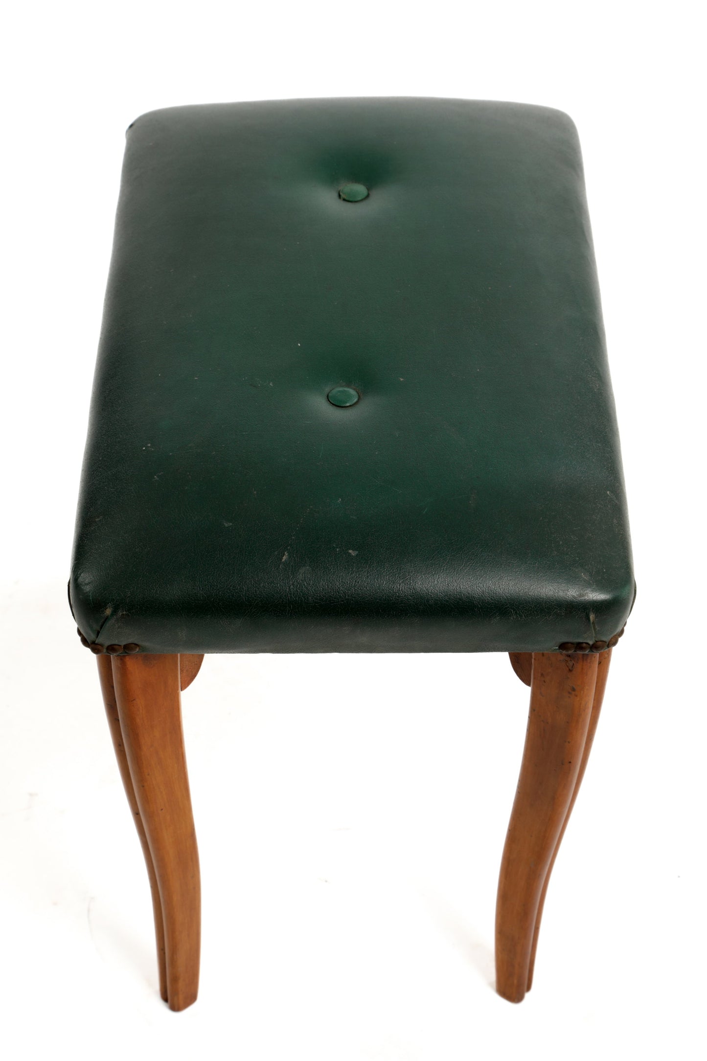 Pair of 50s green skai benches