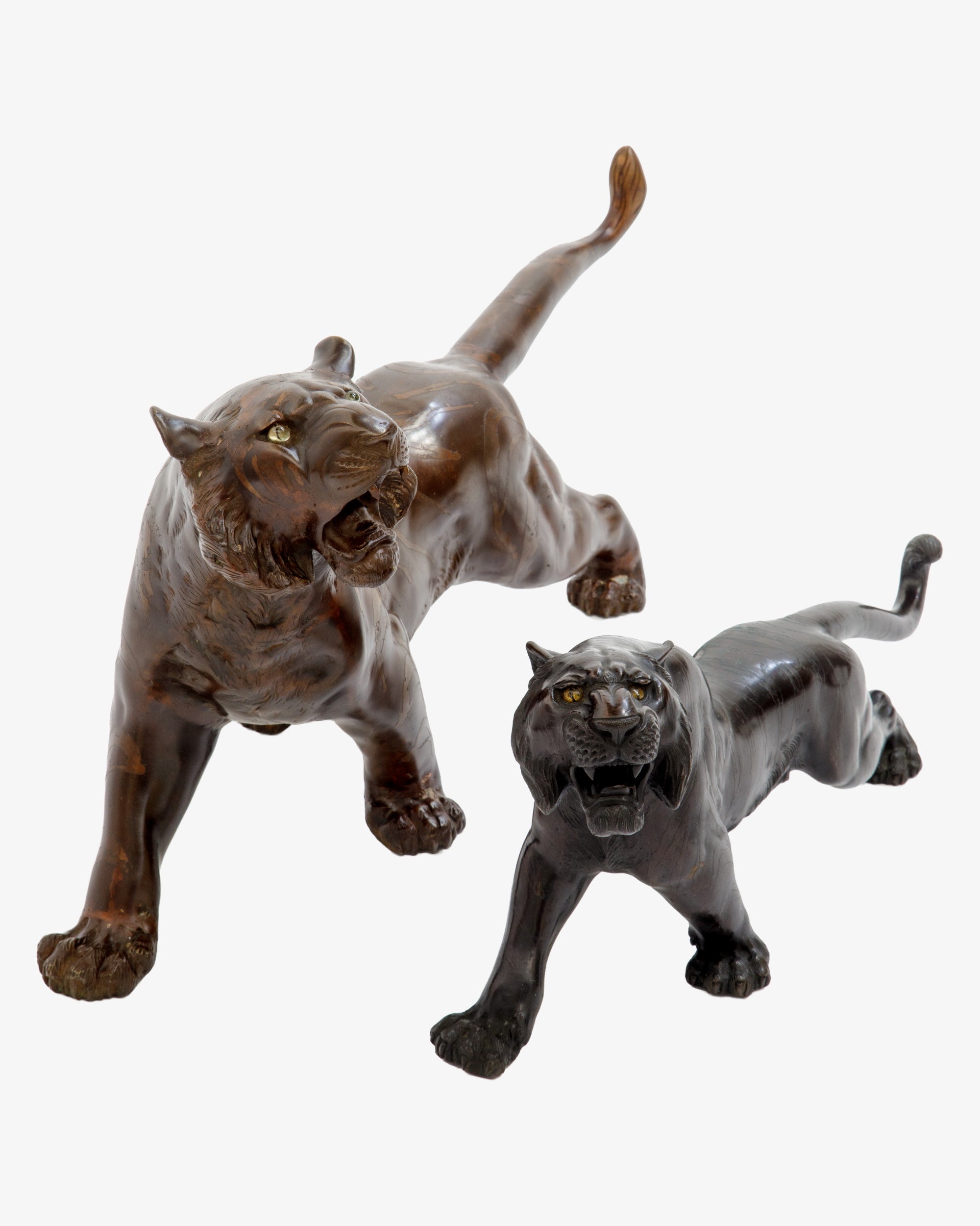 Scultura Tigre in bronzo  firmata Jozan