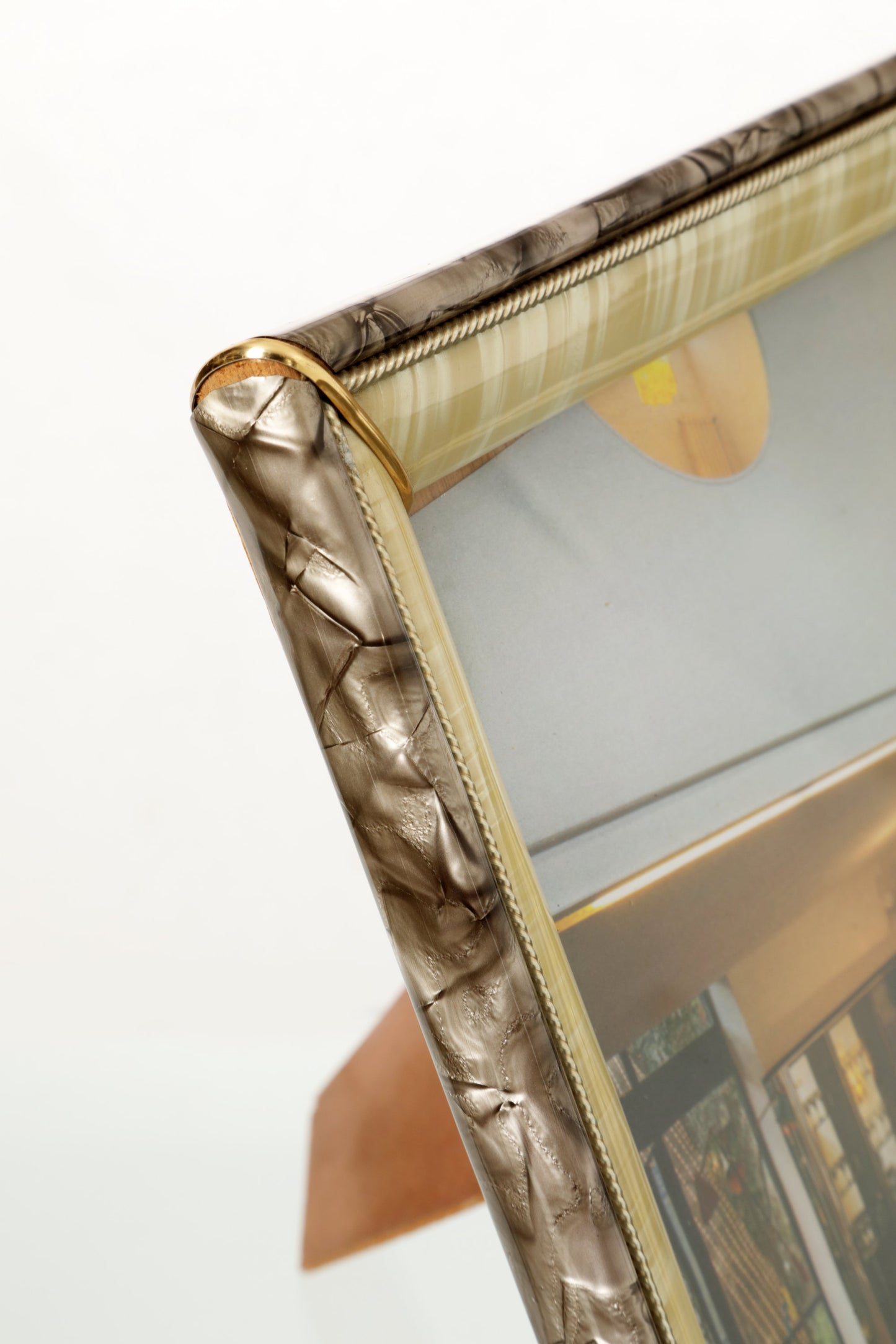 Pair of 60s resin pearl effect photo frames