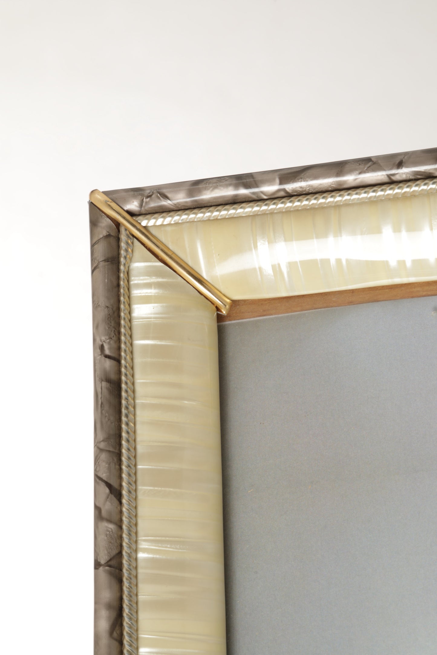 Pair of 60s resin pearl effect photo frames