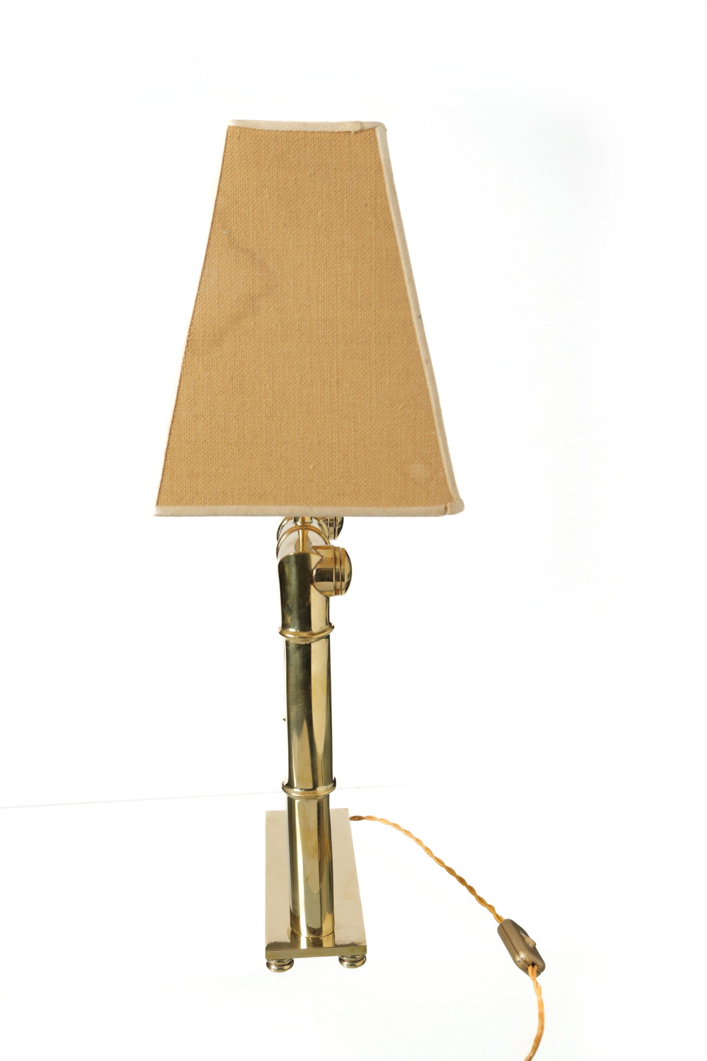 Pair of 70's table lamps, broken bamboo brass